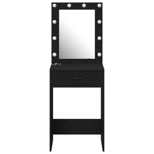 Toaletni stol  s LED svjetlima Crni hrast 50x41x135 cm Cijena