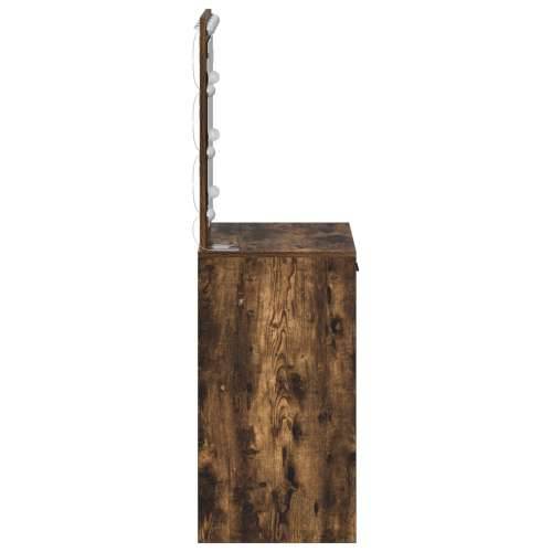 toaletni stol s LED rasvjetom dimljeni hrast 50x41x135 cm Cijena