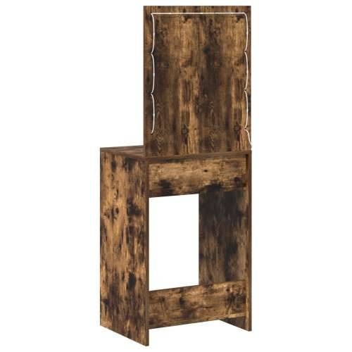 toaletni stol s LED rasvjetom dimljeni hrast 50x41x135 cm Cijena