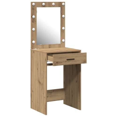 toaletni stol s LED svjetlima, masivni hrast 50 x 41 x 135 cm Cijena