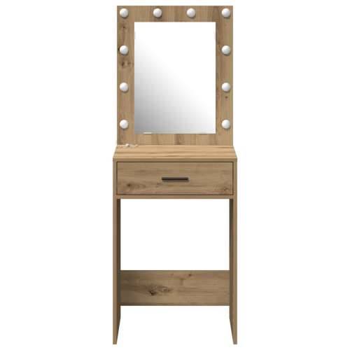 toaletni stol s LED svjetlima, masivni hrast 50 x 41 x 135 cm Cijena