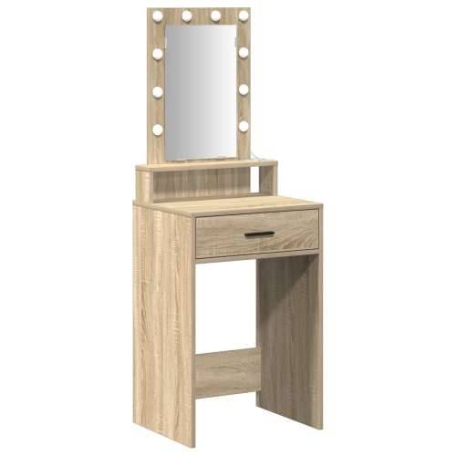 Toaletni Stol s LED Osvjetljenjem - Sonoma Hrast - 50x41x140 cm Cijena