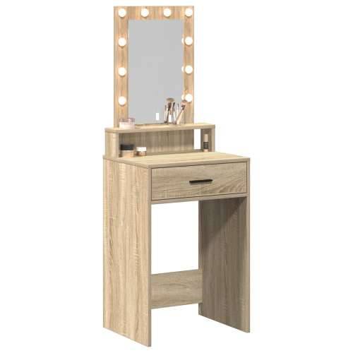 Toaletni Stol s LED Osvjetljenjem - Sonoma Hrast - 50x41x140 cm Cijena