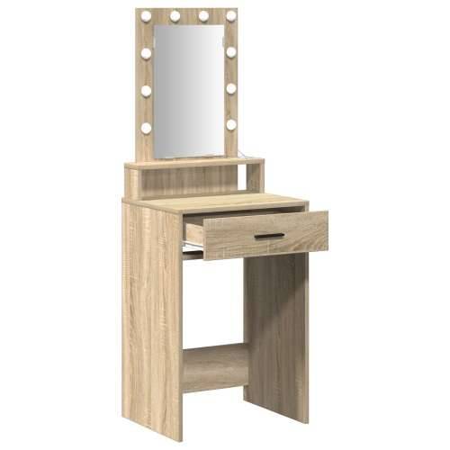 Toaletni Stol s LED Osvjetljenjem - Sonoma Hrast - 50x41x140 cm Cijena