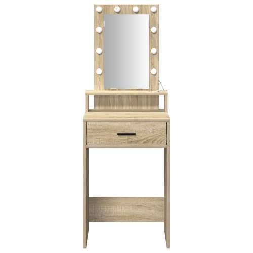 Toaletni Stol s LED Osvjetljenjem - Sonoma Hrast - 50x41x140 cm Cijena