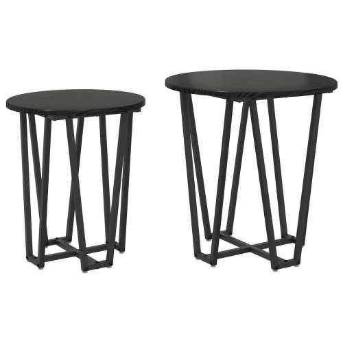 set stolića od 2 - Crni hrast MDF i metal Cijena