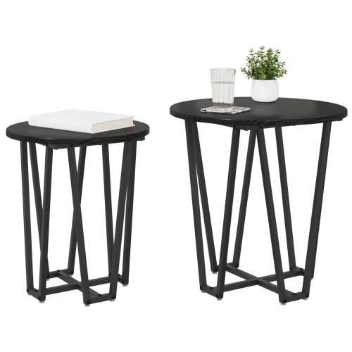 set stolića od 2 - Crni hrast MDF i metal Cijena