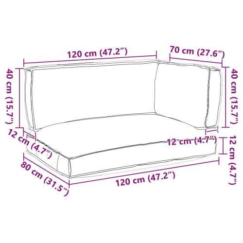 Set jastučića od drvenih paleta, 3 kom, crna, Oxford tkanina Cijena