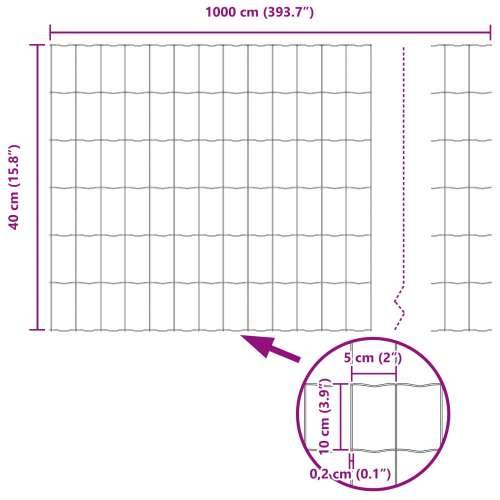 Set Ograda za Vrt Set od 2 Siva Metal 10 x 0.4 m Čvrsta Cijena