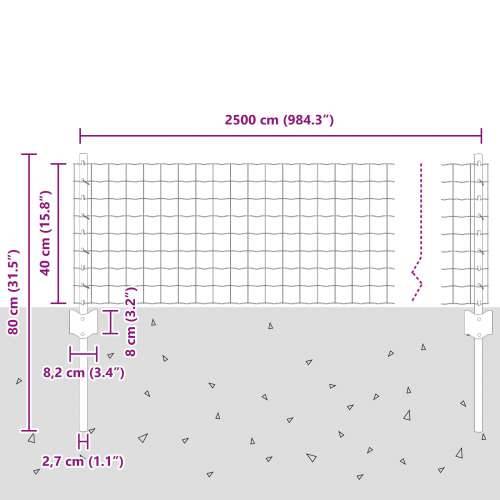 Euro ograda s 11 U postovima Siva 0.4x25 m Čelična Cijena