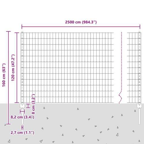 Euro Ograda s 22 U Stuba Siva 1,2x25 m Čelik Cijena