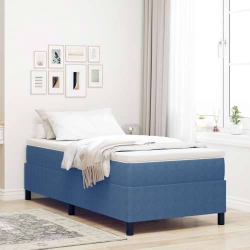 Krevet s box springom s madracem Plavi 90x200 cm Tkanina od čorbe Cijena