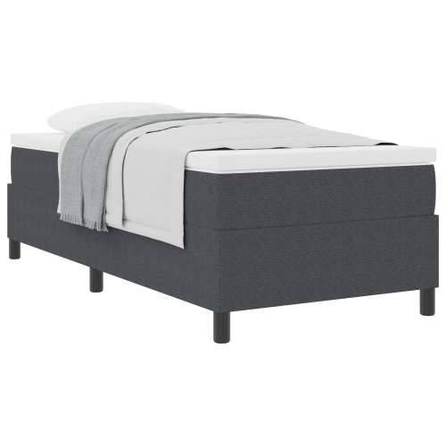 Box Spring Krevet s Madracem Tamnosiva 100 x 200 cm Kordurovna Tkanina Cijena