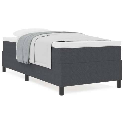 Box Spring Krevet s Madracem Tamnosiva 100 x 200 cm Kordurovna Tkanina Cijena