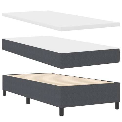 Box Spring Krevet s Madracem Tamnosiva 100 x 200 cm Kordurovna Tkanina Cijena