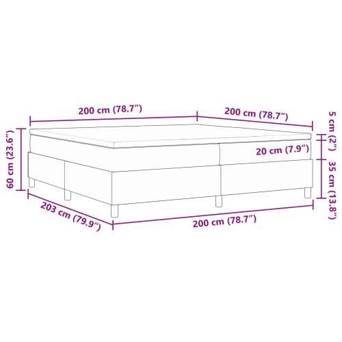 Box Spring Krevet s Madracem Svijetlo Zeleni Sivi 200x200 cm Kord Tkanina Cijena
