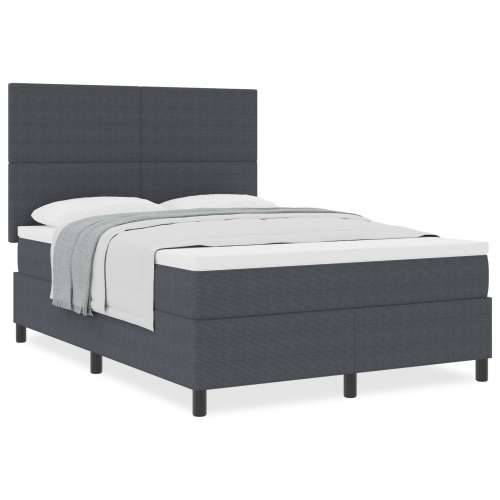 krevet s box sprincom s madracem tamno siva 140x200 cm corduroy tkanina Cijena