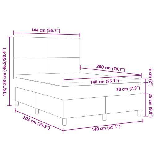 krevet s box sprincom s madracem tamno siva 140x200 cm corduroy tkanina Cijena