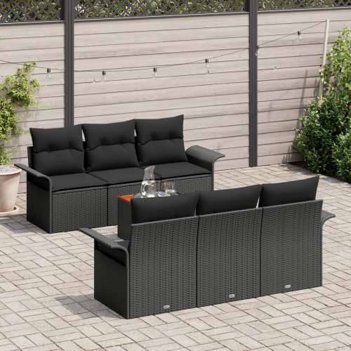 7-komadni vrtni sofa set s jastučićima crni poli ratan akacija Cijena