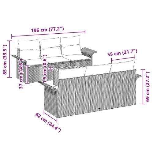 7-komadni vrtni sofa set s jastučićima crni poli ratan akacija Cijena