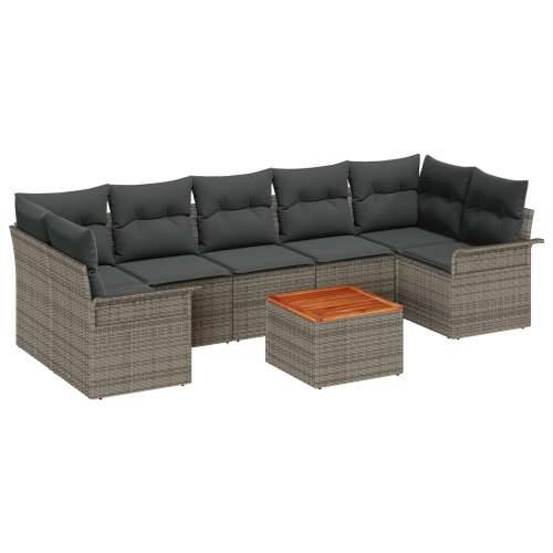 8-dijelni vrtni sofa set s jastučićima siva poli ratan akacija Cijena