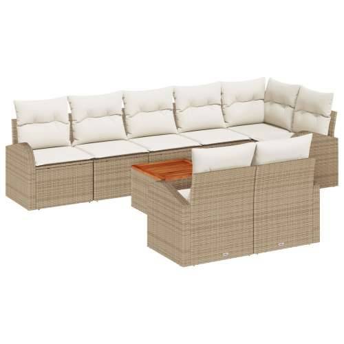 9-dijelni vrtni sofa set s jastučićima bež poli ratan Cijena