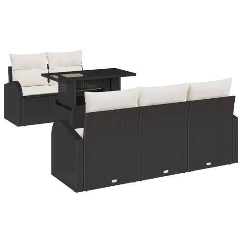 set od 6 vrtnih sofa sa jastučićima Crni poli ratan Cijena