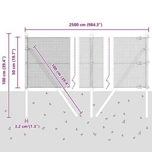 zavarena žičana ograda sa 13 postova Zelena 0.5x25 m Čelik Cijena