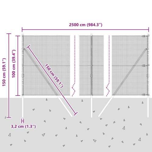 zavarena žičana ograda s 13 stupova Zelena 1x25 m Čelik Cijena