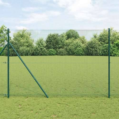 Zavarena žičana ograda s 13 postova Zelena 1.5x25 m Čelik Cijena