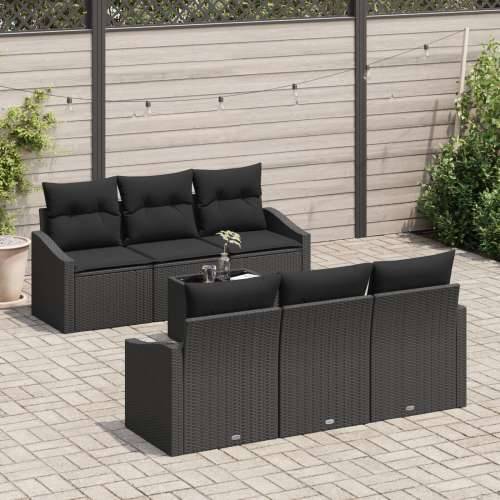 Set od 7 Vrtnih Sofa s Jastučićima Crni Ratan Cijena