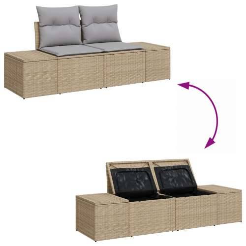 7-dijelni vrtni set sofa s jastučićima bež poli ratan akacija Cijena