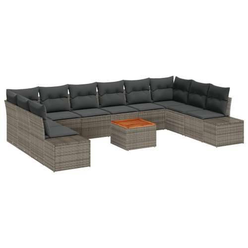 Vrtna garnitura - 11-dijelni set vrtnih sofa s jastučićima Siva Poli ratan Cijena