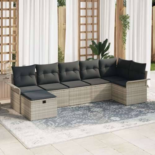 set vrtnih sofa s jastučićima svijetlo sivi poli ratan Cijena