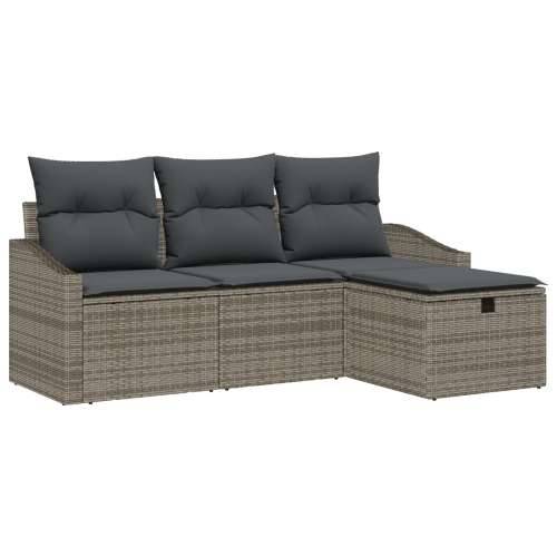 set od 4 dijela vrtnih sofa s jastučićima sivi poli ratan Cijena