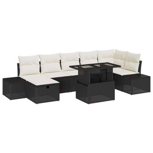 Vrtna garnitura - 8-dijelni set vrtnih sofa s jastučićima crno poli ratan Cijena