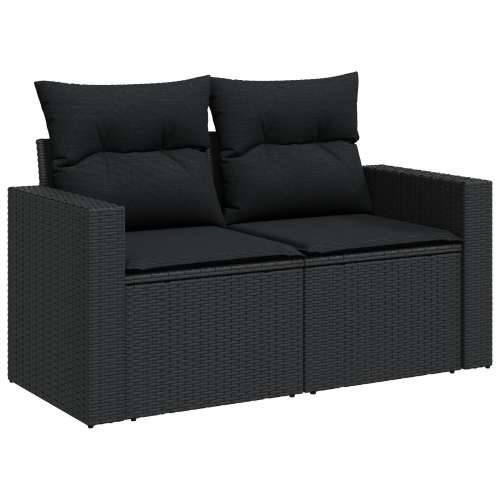 set vrtnog namještaja od 8 dijelova s jastucima Crna Poly Rattan Akacija, set vrtnog blagovaonice od 3 dijela s jastucima Crna P Cijena