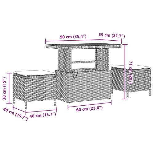 set vrtnih sofa od 10 dijelova s jastučićima Bež poli ratan akacija, set vrtne blagovaonice od 3 dijela s jastučićima Bež poli r Cijena