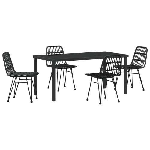 set od 5 vrtnih stolova crna poliratan Cijena