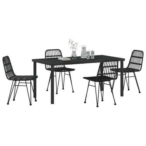 set od 5 vrtnih stolova crna poliratan Cijena