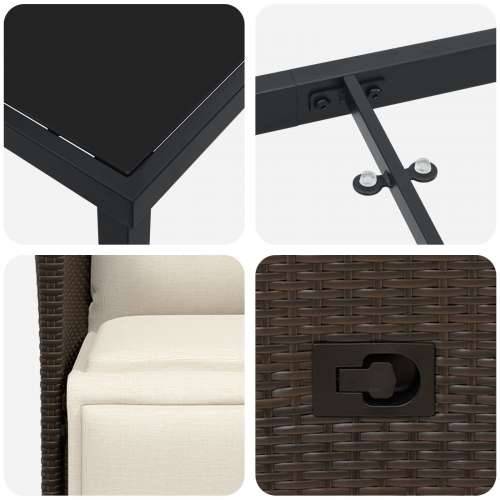 Set od 4 Smeđa PE ratan Jednostavna sofa Cijena