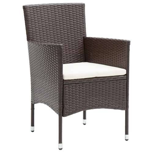 set od 5 vrtnih stolica za objedovanje smeđi poli rattan Cijena