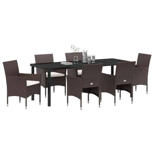 set vrtnih blagovačkih stolica od 7 komada smeđa poli rattan Cijena
