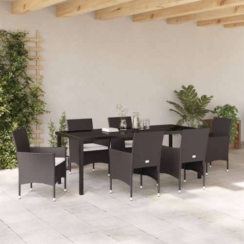 set vrtnih blagovačkih stolica od 7 komada smeđa poli rattan Cijena