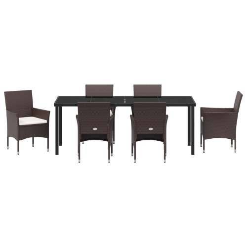 set vrtnih blagovačkih stolica od 7 komada smeđa poli rattan Cijena