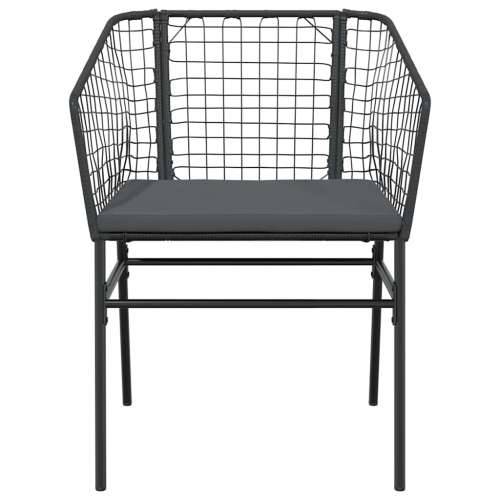 Vrtna garnitura - 7-dijelni vrtni blagovaonski set s jastucima, crno - Crna i tamno siva 200 x 100 x 74 cm 6 Cijena
