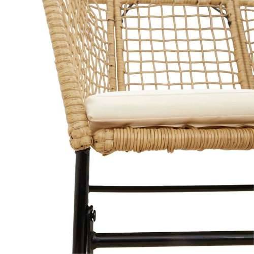 Vrtna garnitura - 7-dijelni vrtni blagovaonski set s jastucima poliratan i staklo - Smeđa i krem ​​bijela 200 x 100 x 74 cm 6 Cijena