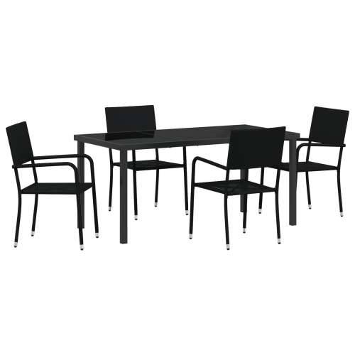 set od 5 vrtnih stolica od crnog poli ratana Cijena