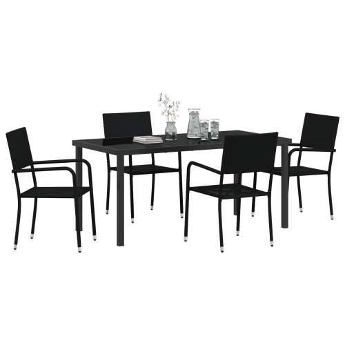 set od 5 vrtnih stolica od crnog poli ratana Cijena