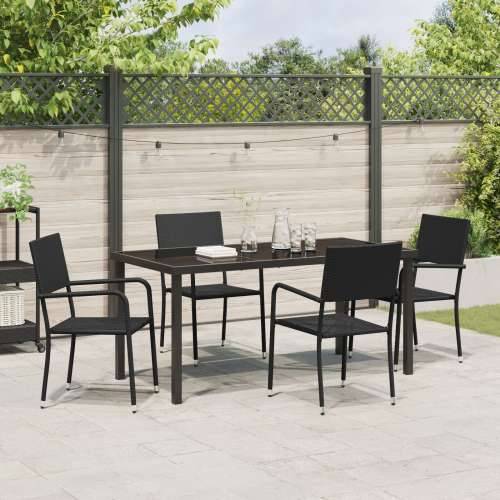 set od 5 vrtnih stolica od crnog poli ratana Cijena